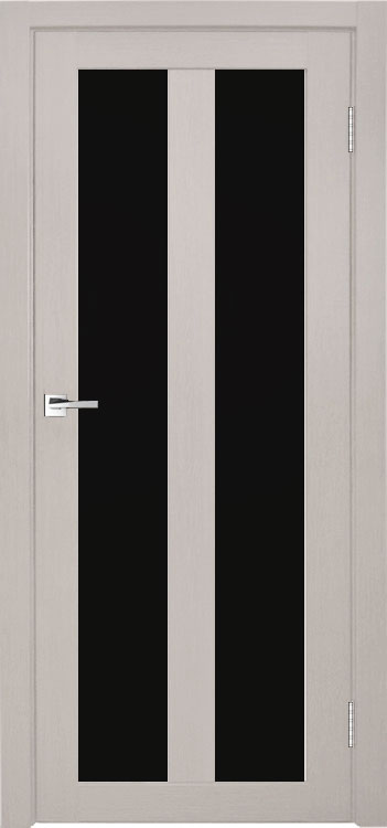 Межкомнатная дверь Легенда Z-5 тон Белая лиственница Остекление Лакобель черное
