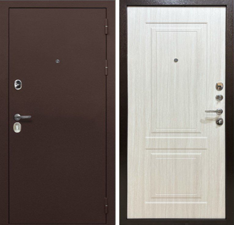 Фото Дверь MXD Союз 90мм Антик Медь - панель Лиственница беленая DIS007238